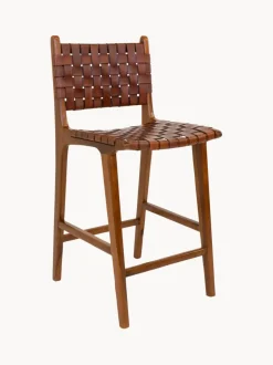Silla alta de madera de teca tejida Perugia