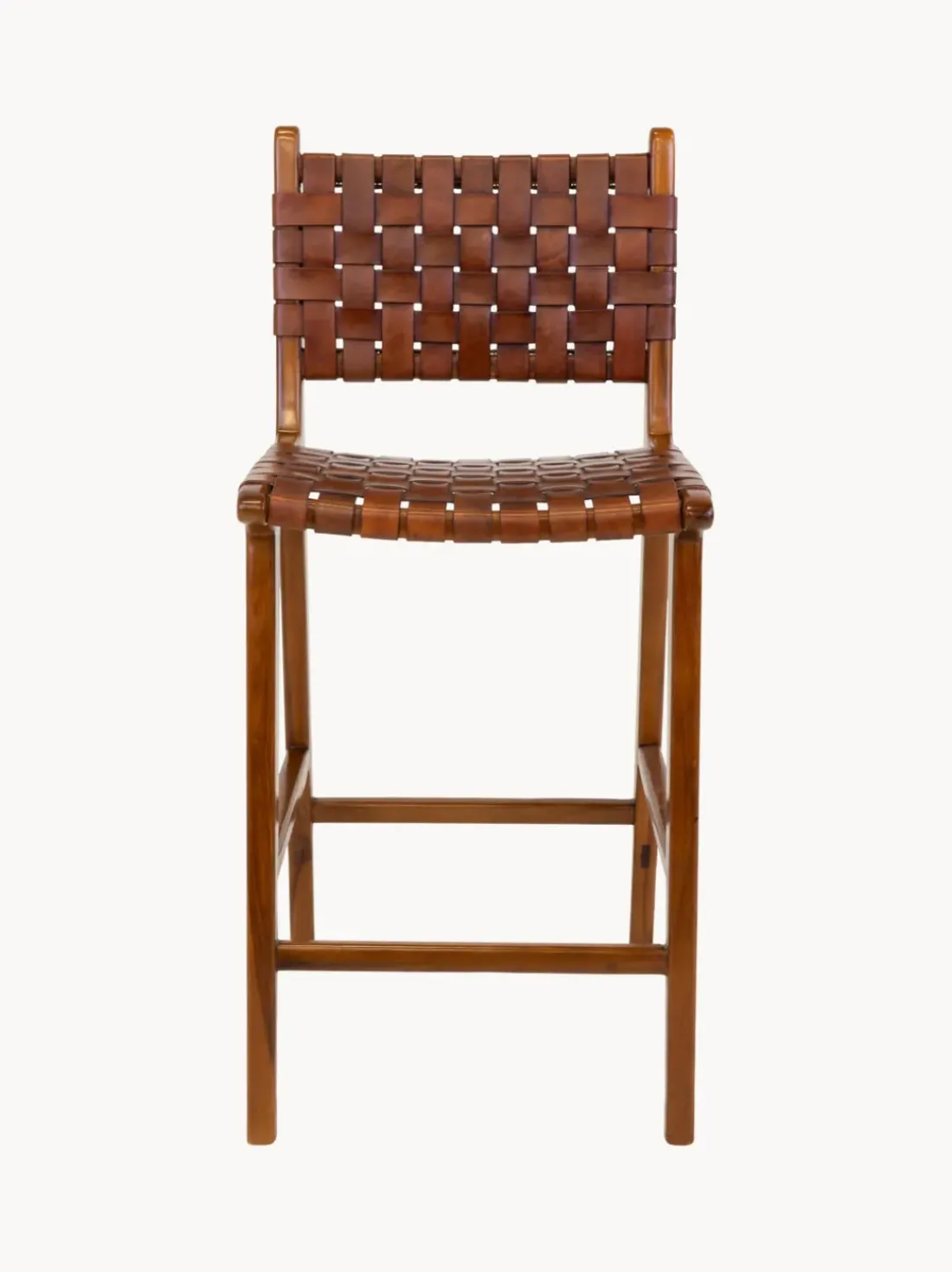 Silla alta de madera de teca tejida Perugia