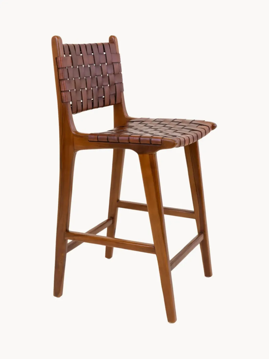 Silla alta de madera de teca tejida Perugia