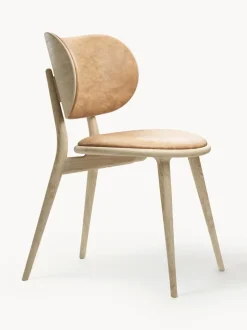 Silla artesanal de cuero y madera Rock
