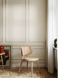 Silla artesanal de cuero y madera Rock