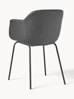 Silla con reposabrazos de cuero sintético Fiji