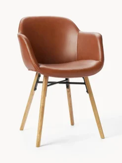 Silla con reposabrazos de cuero sintético Fiji