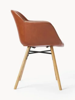 Silla con reposabrazos de cuero sintético Fiji