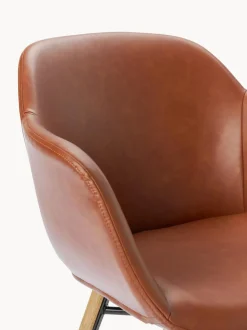 Silla con reposabrazos de cuero sintético Fiji