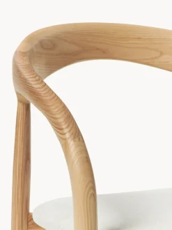 Silla con reposabrazos de madera de fresno y asiento tapizado Camille