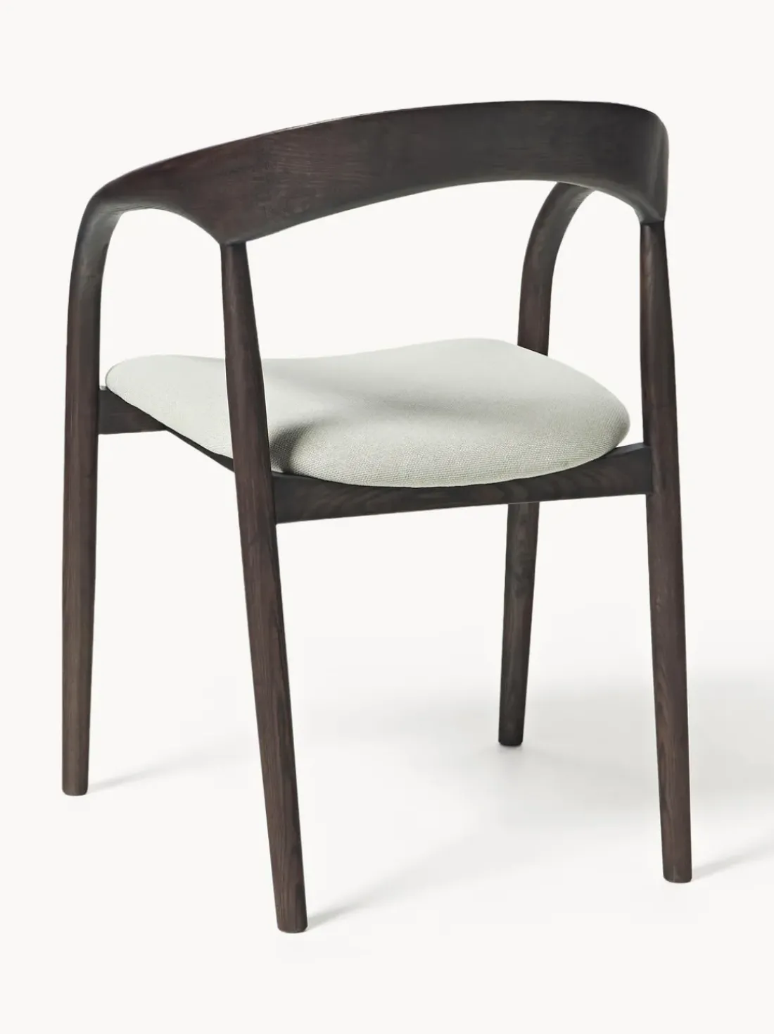 Silla con reposabrazos de madera de fresno y asiento tapizado Camille