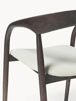 Silla con reposabrazos de madera de fresno y asiento tapizado Camille