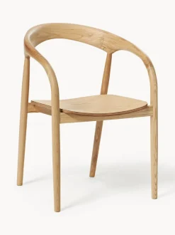 Silla con reposabrazos de madera de fresno Camille