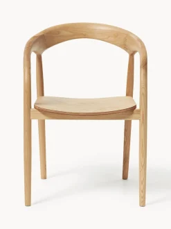 Silla con reposabrazos de madera de fresno Camille
