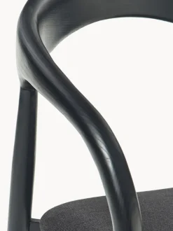 Silla con reposabrazos de madera de fresno y asiento tapizado Camille