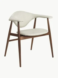 Silla con reposabrazos de madera de nogal Masculo