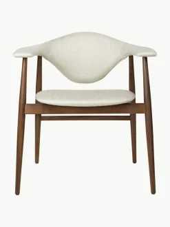 Silla con reposabrazos de madera de nogal Masculo