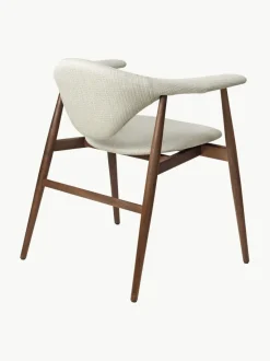 Silla con reposabrazos de madera de nogal Masculo