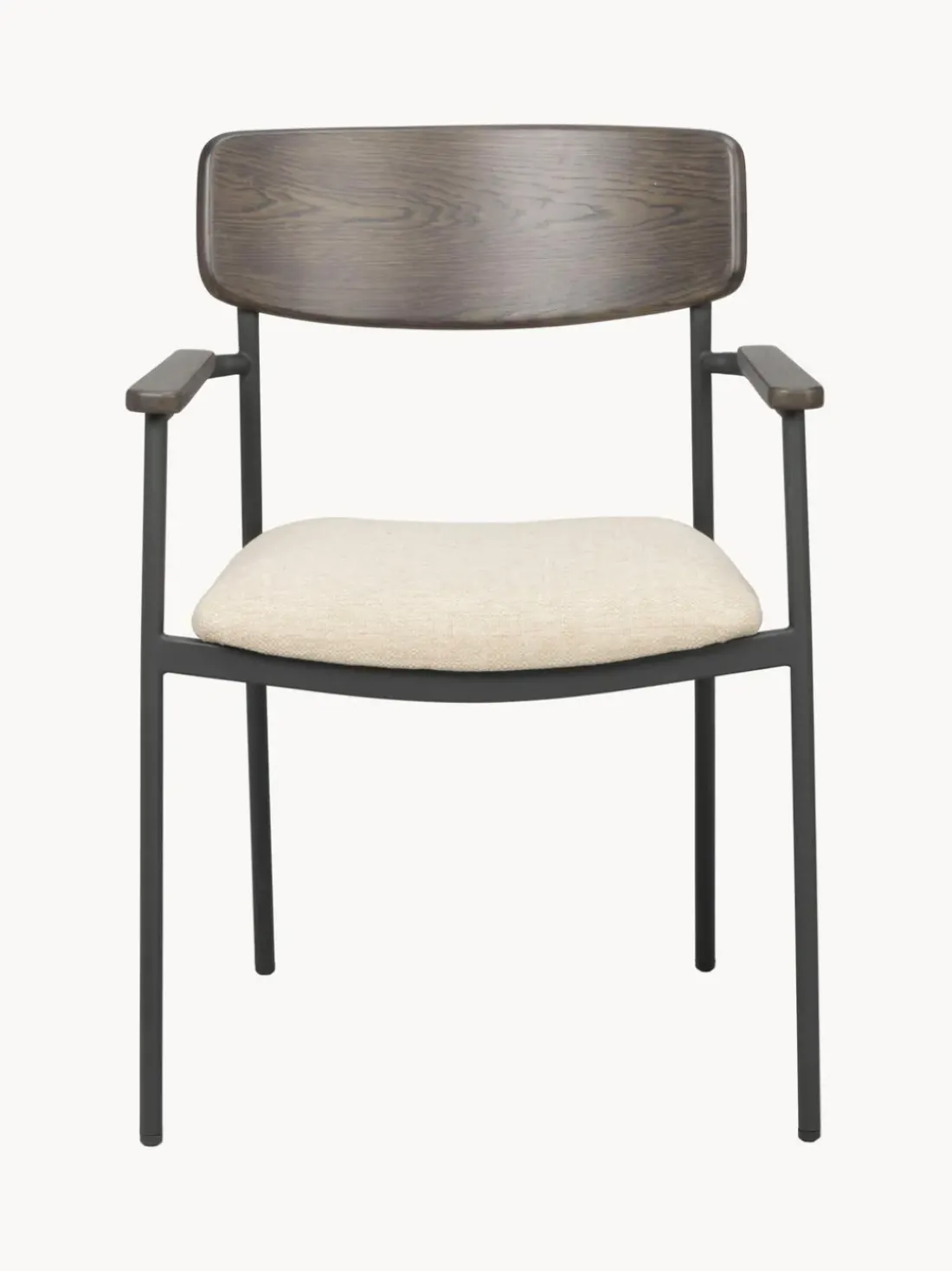 Silla con reposabrazos de madera de roble Maymont, 2 uds.