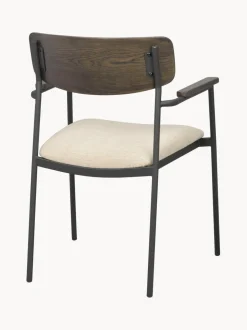 Silla con reposabrazos de madera de roble Maymont, 2 uds.