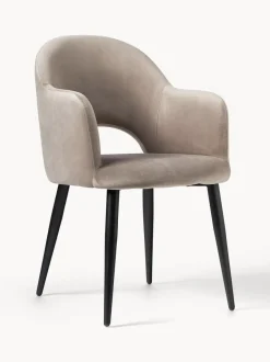 Silla con reposabrazos de terciopelo Rachel