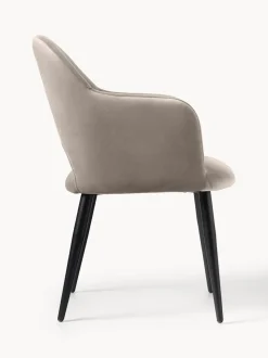 Silla con reposabrazos de terciopelo Rachel