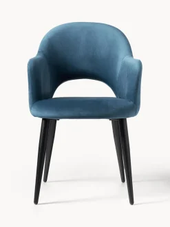 Silla con reposabrazos de terciopelo Rachel