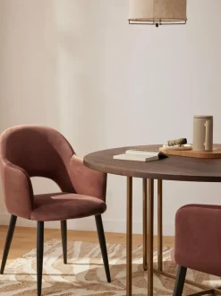 Silla con reposabrazos de terciopelo Rachel