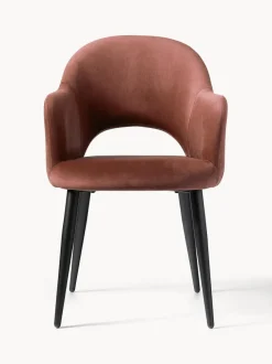 Silla con reposabrazos de terciopelo Rachel