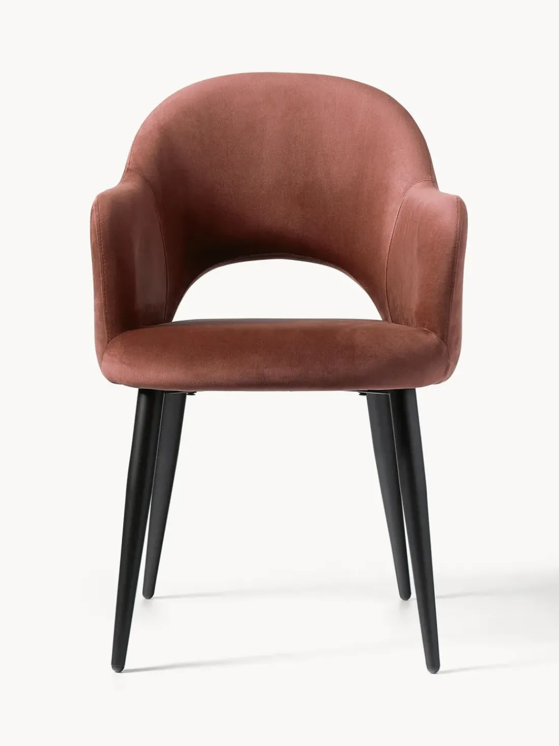 Silla con reposabrazos de terciopelo Rachel