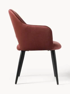 Silla con reposabrazos de terciopelo Rachel