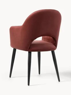 Silla con reposabrazos de terciopelo Rachel