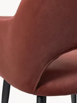 Silla con reposabrazos de terciopelo Rachel