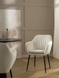 Silla con reposabrazos de terciopelo Emilia