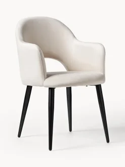 Silla con reposabrazos de terciopelo Rachel