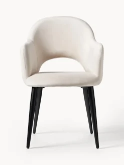 Silla con reposabrazos de terciopelo Rachel