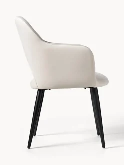 Silla con reposabrazos de terciopelo Rachel