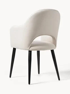 Silla con reposabrazos de terciopelo Rachel