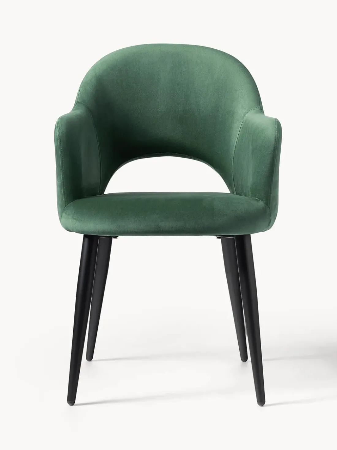 Silla con reposabrazos de terciopelo Rachel