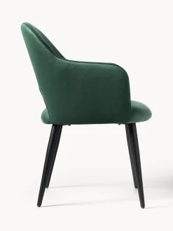 Silla con reposabrazos de terciopelo Rachel