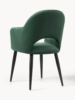 Silla con reposabrazos de terciopelo Rachel