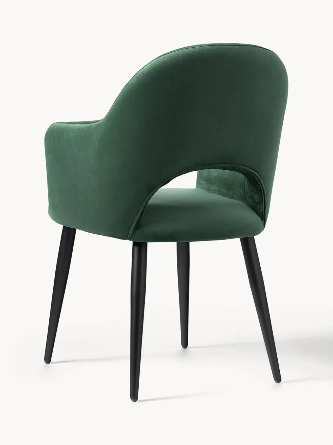 Silla con reposabrazos de terciopelo Rachel