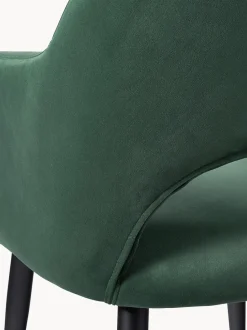 Silla con reposabrazos de terciopelo Rachel