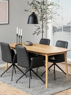 Silla con reposabrazos giratoria de cuero sintético Naya