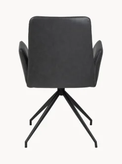 Silla con reposabrazos giratoria de cuero sintético Naya
