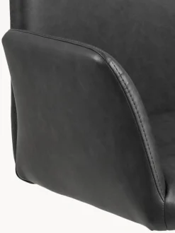Silla con reposabrazos giratoria de cuero sintético Naya