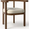 Silla con reposabrazos para exterior de madera de acacia Matheus, con cojín