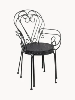 Silla con reposabrazos para exterior apilable Etienne