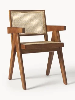 Silla con repozabrazos de tejido vienés Sissi