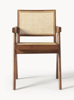 Silla con repozabrazos de tejido vienés Sissi