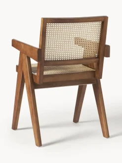 Silla con repozabrazos de tejido vienés Sissi