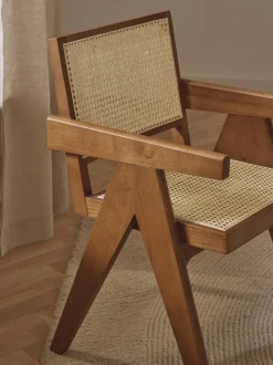Silla con repozabrazos de tejido vienés Sissi