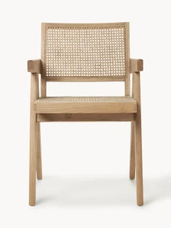 Silla con repozabrazos de tejido vienés Sissi