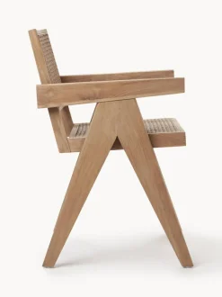 Silla con repozabrazos de tejido vienés Sissi